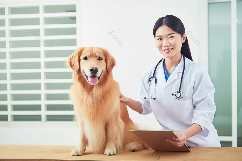 宠物医生给宠物狗做体检听诊器检查身体实拍摄影图,高清,摄影图,摄影图片,图片大全,摄影图免费下载